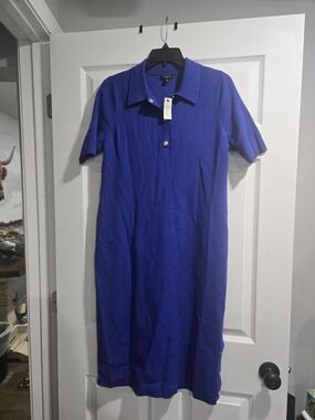 Talbots Cobalt Polo Midi Dress